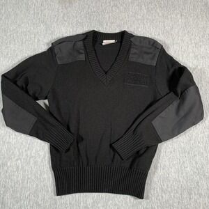 Vintage Jack Young Sweater Mens Medium Black V Neck Commando Made USA 80s